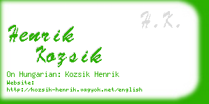henrik kozsik business card